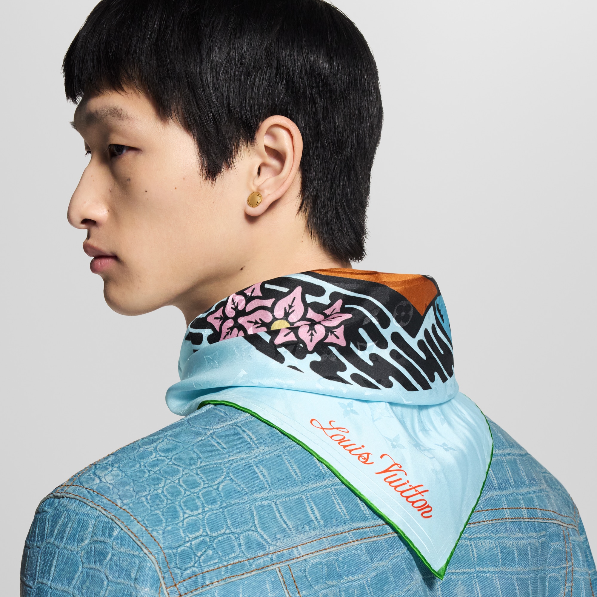 小物 Louis Vuitton Scarf - Bandana LV City Louis Vuitton x Nigo LV City Stamp Bandana Multicolor Men's - SS25